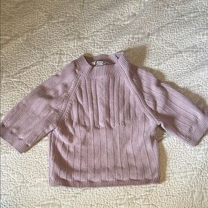 Free People Lavender cropped 3/4 sleeve Sweater